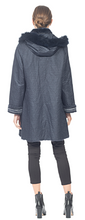 Load image into Gallery viewer, REX RABBIT COAT, HOODED REVERSIBLE - Two Tone