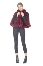Load image into Gallery viewer, KNITTED CAPE FOX TRIM