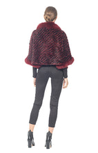 Load image into Gallery viewer, KNITTED CAPE FOX TRIM