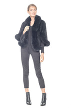 Load image into Gallery viewer, KNITTED CAPE FOX TRIM