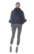 Load image into Gallery viewer, KNITTED CAPE FOX TRIM