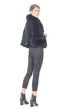 Load image into Gallery viewer, KNITTED CAPE FOX TRIM