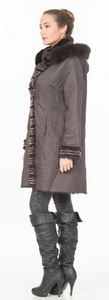 REX RABBIT COAT, HOODED REVERSIBLE - Two Tone