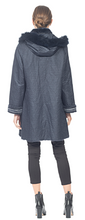 Load image into Gallery viewer, REX RABBIT COAT, HOODED REVERSIBLE - Two Tone
