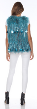 Load image into Gallery viewer, FOX VEST - BLUE / GREEN HUE WITH TASSEL ACCENTS
