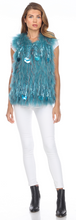 Load image into Gallery viewer, FOX VEST - BLUE / GREEN HUE WITH TASSEL ACCENTS
