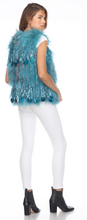 Load image into Gallery viewer, FOX VEST - BLUE / GREEN HUE WITH TASSEL ACCENTS
