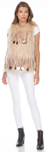 Load image into Gallery viewer, FOX VEST - CREAM w/PINK TINT &amp; TASSEL ACCENTS
