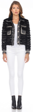 Load image into Gallery viewer, MINK JACKET - BLACK - PEARL LINED CUFFS &amp; POCKETS
