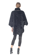 Load image into Gallery viewer, MINK JACKET CAPE with arm slots CRYSTAL COLLAR
