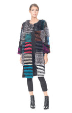 Load image into Gallery viewer, MINK AND  SILVER FOX  - wool lined COAT - MULTI COLORED
