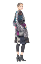 Load image into Gallery viewer, MINK AND  SILVER FOX  - wool lined COAT - MULTI COLORED
