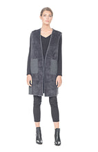 Load image into Gallery viewer, MINK WITH WOOL FABRIC  LONG VEST
