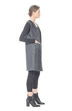 Load image into Gallery viewer, MINK WITH WOOL FABRIC  LONG VEST
