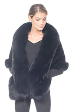 Load image into Gallery viewer, MINK SHAWL WITH FOX TRIM - ONE SIZE
