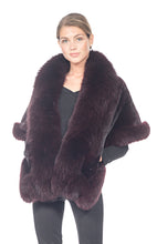 Load image into Gallery viewer, MINK SHAWL WITH FOX TRIM - ONE SIZE
