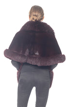 Load image into Gallery viewer, MINK SHAWL WITH FOX TRIM - ONE SIZE
