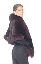 Load image into Gallery viewer, MINK SHAWL WITH FOX TRIM - ONE SIZE
