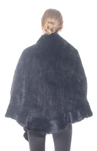 Load image into Gallery viewer, KNITTED MINK CAPE with Ruffles
