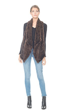 Load image into Gallery viewer, KNITTED MINK VEST with Leather Back
