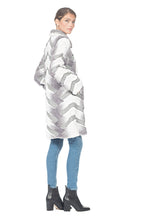 Load image into Gallery viewer, REX RABBIT COTTON LINED COAT - TWO TONE - GREY-WHITE
