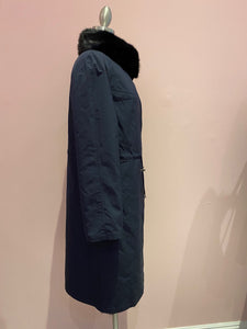 MINK REVERSIBLE RAINCOAT - NAVY BLUE