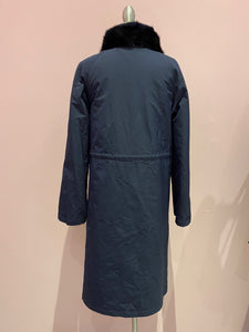 MINK REVERSIBLE RAINCOAT - NAVY BLUE