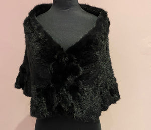 KNITTED MINK CAPE