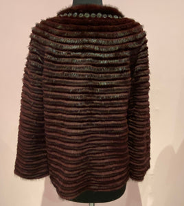 MINK WITH CRYSTAL COLLAR AND WOOL LINING JACKET