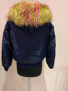 MINK LINED JACKET WITH REMOVABLE FOX TRIMMED HOOD