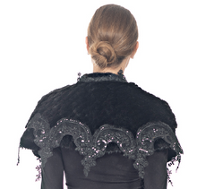 Load image into Gallery viewer, KNITTED MINK SHOULDER WRAP w/ Lace and Sequin Trim
