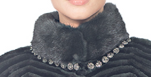 Load image into Gallery viewer, MINK JACKET CAPE with arm slots CRYSTAL COLLAR
