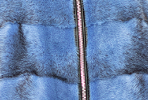 Load image into Gallery viewer, MINK JACKET - SKY BLUE - ZIPPERED  WITH SILK LINING
