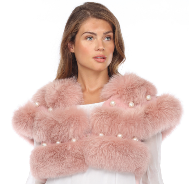 FOX CAPE with EMBEDDED PEARLS – BELTA PETITE