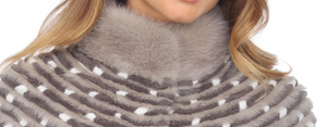 MINK COAT /  CAPE with arm slots  - GREY-WHITE