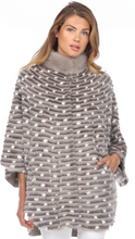 Load image into Gallery viewer, MINK COAT /  CAPE with arm slots  - GREY-WHITE
