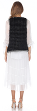 Load image into Gallery viewer, MINK VEST - BLACK - PEARL LINED  NECK, TRIM, &amp; POCKETS - ZIPPERED FRONT
