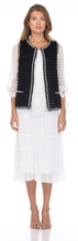 Load image into Gallery viewer, MINK VEST - BLACK - PEARL LINED  NECK, TRIM, &amp; POCKETS - ZIPPERED FRONT
