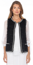 Load image into Gallery viewer, MINK VEST - BLACK - PEARL LINED  NECK, TRIM, &amp; POCKETS - ZIPPERED FRONT
