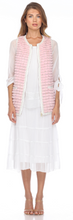 Load image into Gallery viewer, MINK VEST - PINK - PEARL LINED TRIM NECK &amp; POCKETS - ZIPPERED FRONT
