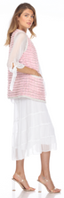 Load image into Gallery viewer, MINK VEST - PINK - PEARL LINED TRIM NECK &amp; POCKETS - ZIPPERED FRONT
