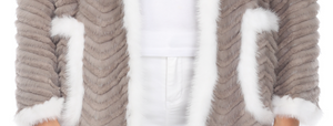 MINK COAT - GREY - WHITE MINK TRIM AND POCKETS